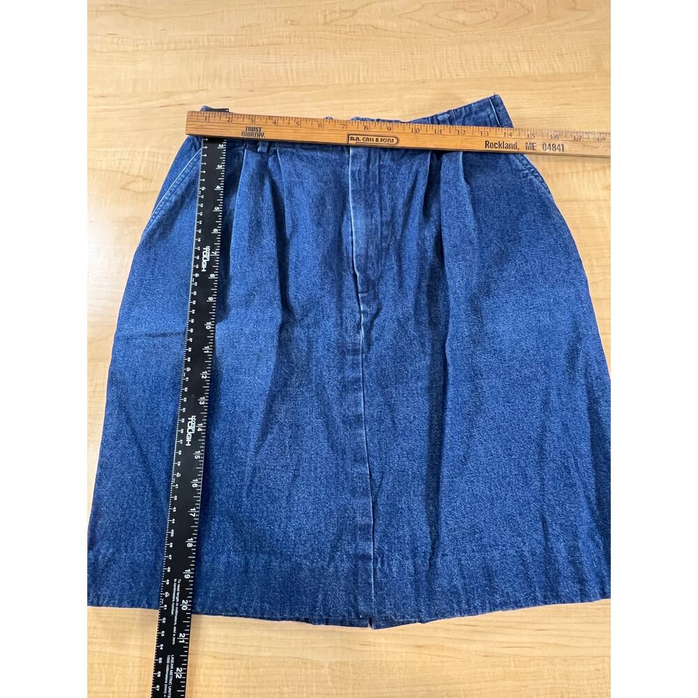 Vintage LL Bean Denim Skirt Pleated 100% Cotton Womans Size 2/4 - Picture 3 of 5